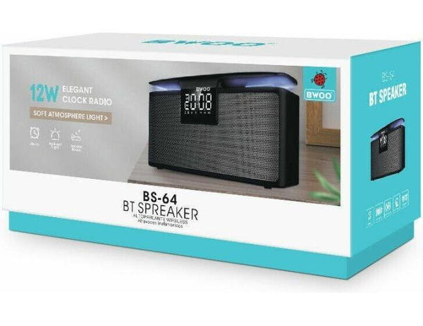 Cassa Speaker Altoparlante Bluetooth 5.0 Orologio Sveglia Digitale LED 12W...