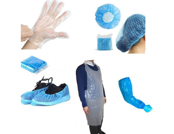 Kit 80 Dispositivi Usa e Getta Guanti Copri Testa Copri Scarpe Copri Maniche