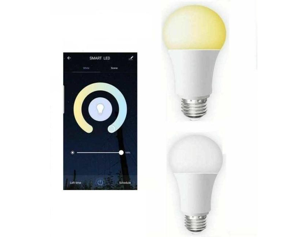 Lampadina Smart a Led 12w Attacco E27 Controllo Wi-Fi Luce Calda Fredda App