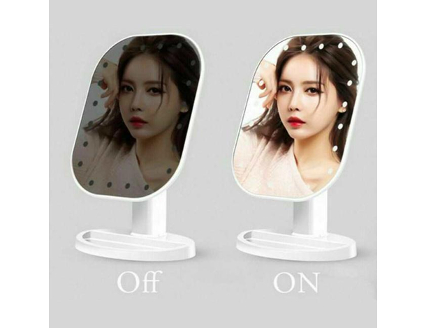 Specchio per trucco con 20 led te-b0143 luci rotazione di 180 gradi luce...