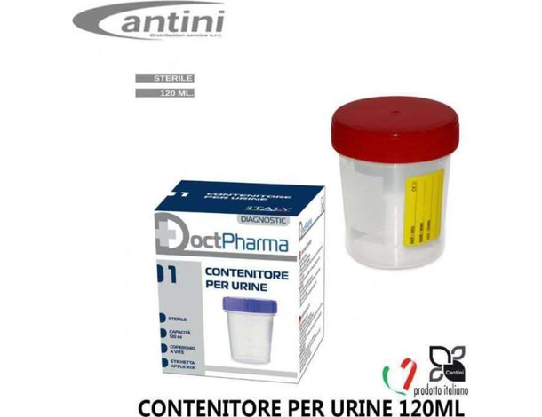 10x Contenitori per Urina con Tappo Ermetico a Vite 120ml Analisi Urine...
