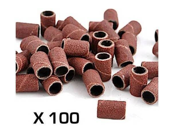 100x Scovolini Abrasivi Cilindri Manicure Nail Art Fresa Estetista Unghie 3
