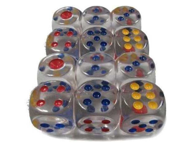 12x Dadi D6 Trasparenti 6 Lati Gioco D&D Poker Giochi da Tavolo Plastica Oca