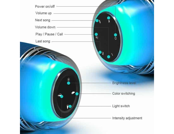 Speaker Bluetooth BS-62 Extra Bass Audio Surround 3D 16W Power Bank RGB...