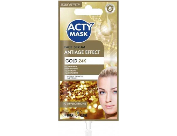 4x Confezione Siero Anti Età 15ml Illuminante Levigante Viso Oro Vitamine A C E