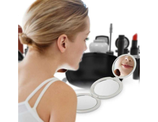 Piccolo Specchio Portatile 3in1 per Trucco Ingrandimento 1x/2x/5x da Viaggio