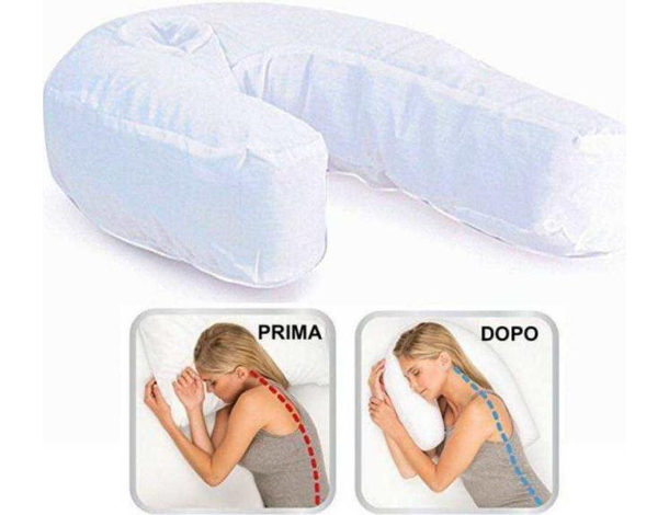 Cuscino Ergonomico per Posizione Corretta Laterale Sonno a Forma di U Relax