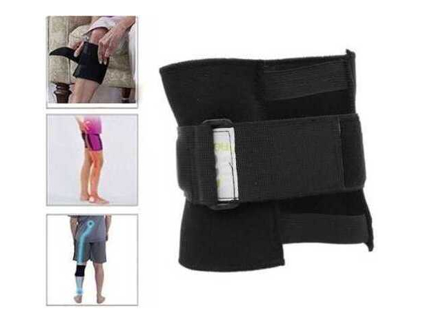 Fascia per Ginocchio Supporto Nervo Sciatico Gamba Dolore Ginocchiera Nero