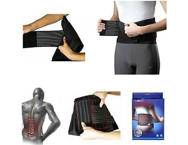 Fascia lombare tutore elastico con stecche di rinforzo semi rigide...