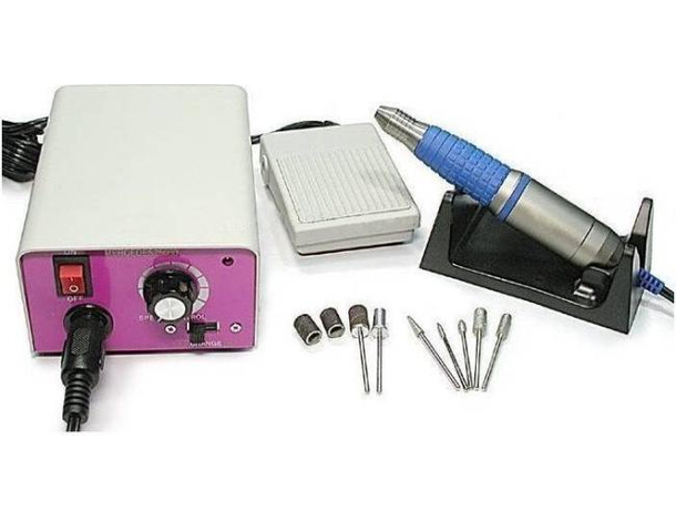 Fresa Professionale Manicure e Pedicure con Accessori e Pedale di Regolazione