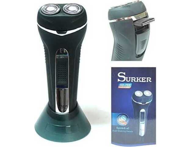 Rasoio da Barba HD-755 2 Testine Ricaricabile Trimmer Regola Barba Basette Baffi