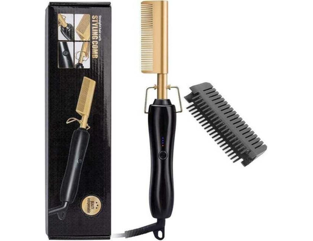 Piastra per capelli calda pettine lisci riscaldamento elettrico barba styling