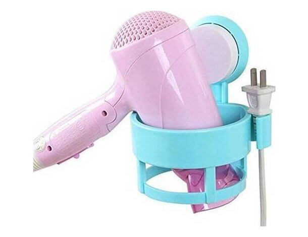 Porta Asciugacapelli Phon da Muro Fissaggio a Ventosa Plastica Dura Bagno 2