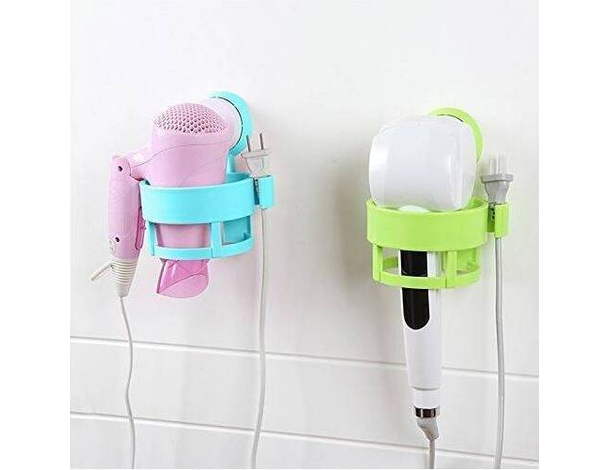 Porta Asciugacapelli Phon da Muro Fissaggio a Ventosa Plastica Dura Bagno 5