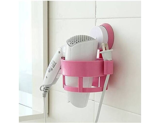 Porta Asciugacapelli Phon da Muro Fissaggio a Ventosa Plastica Dura Bagno 6