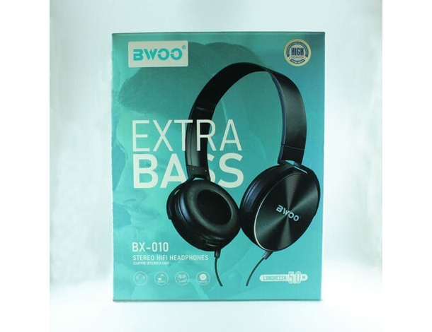 Cuffie Stereo Filo 5 Metri Jack 3.5mm Hi-Fi Sound Extra Bass Modello BX-010...