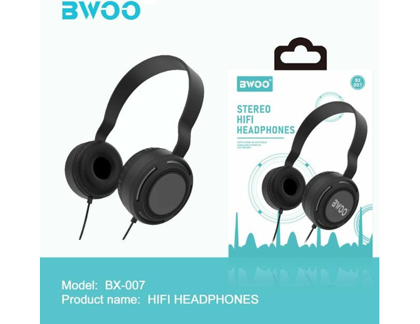 Cuffie Stereo Filo 1.2 Metri Jack 3.5mm Hi-Fi Sound Extra Bass Modello BX-007...