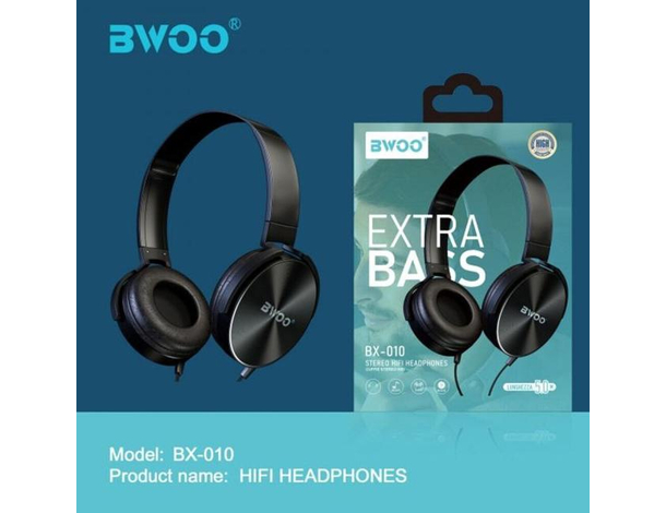 Cuffie Stereo Filo 5 Metri Jack 3.5mm Hi-Fi Sound Extra Bass Modello BX-010...