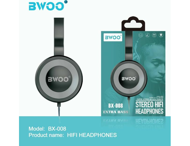 Cuffie Stereo Hi-Fi Sound Headset Con Filo 120 cm Jack 3.5mm Extra Bass BX008...