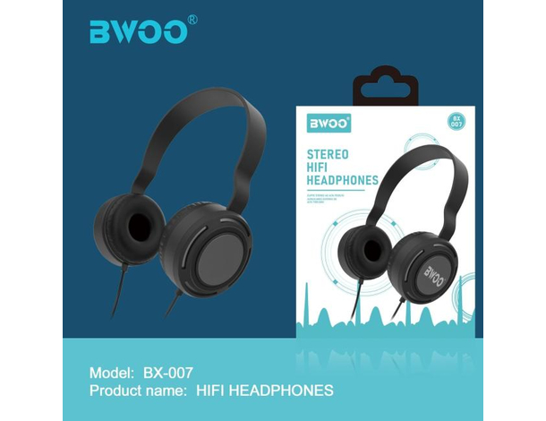 Cuffie Stereo Filo 1.2 Metri Jack 3.5mm Hi-Fi Sound Extra Bass Modello BX-007...