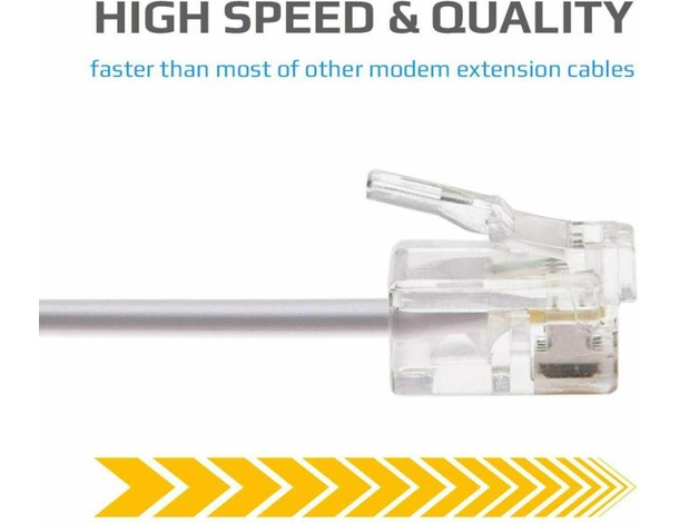 Cavo Telefonico 20 Metri Collegamento Modulare DSL Modem Plug RJ11 Telefono...