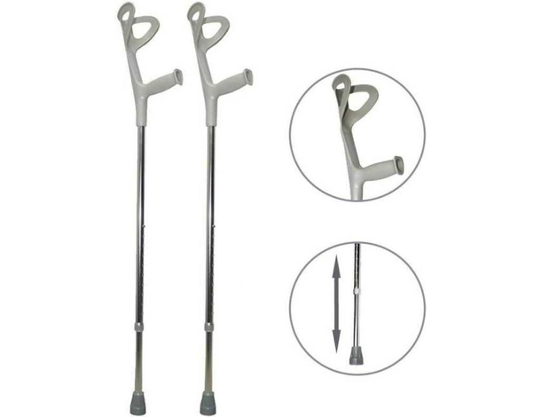 Coppia Stampelle Canadesi Bastoni Antiscivolo Alluminio Leggero Regolabili 130kg