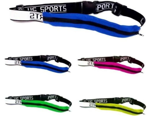 Marsupio con Tasca Cintura Elastica Moschettone Sport Viaggio Casual Regolabile