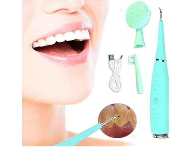 Pulitore Elettrico Sbiancante Denti Tartaro Placca Vibrante Lingua Spazzolino