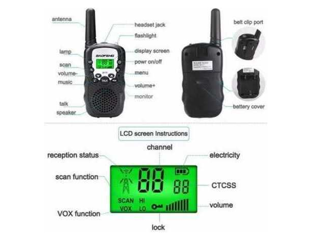 Walkie Talkie Ricetrasmittente Mini a Lungo Raggio 3KM Funzione VOX Radio T3...