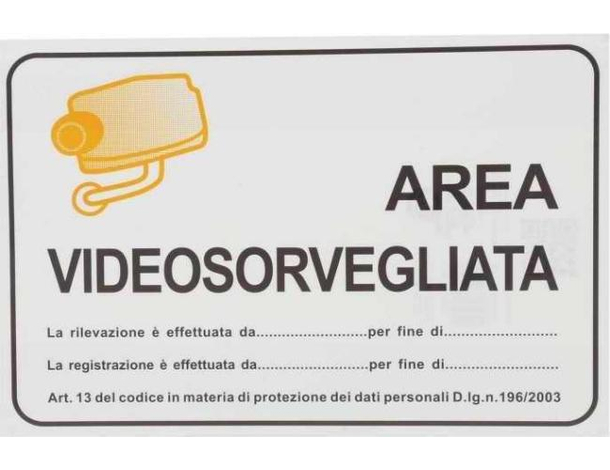 12x Cartello "Area Videosorvegliata" 20x30 cm Plastificato PVC Segnaletica
