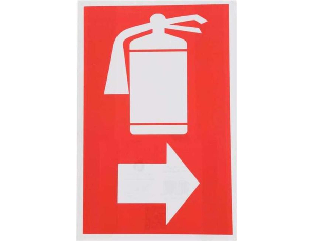 12x Cartello "Estintore a Destra" Plastificato PVC 20x30cm Segnaletica Incendio