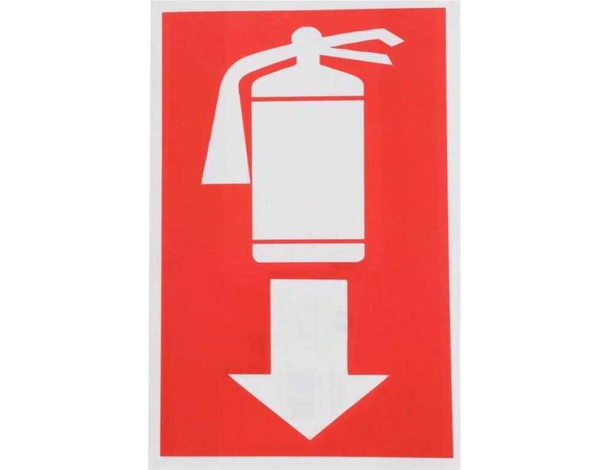 12x Cartello "Estintore in Basso" Plastificato PVC 20x30cm Segnale Antincendio