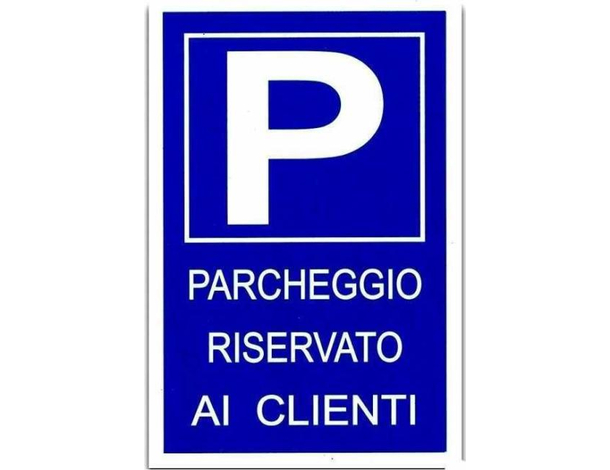 12x Cartello "Parcheggio Riservato ai Clienti" Plastificato PVC 20x30cm Parking