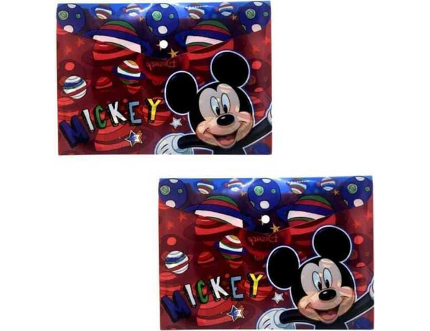 2x Cartellina Disegno Mickey Mouse Disney Porta Fogli Quaderni Topolino Scuola