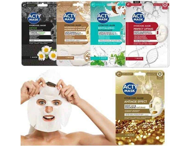 3x Maschera Viso Hydrogel Mask Naturale BIO Varie Combinazioni Pelle Nuova...