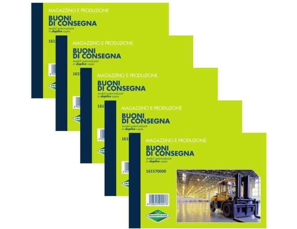 5x Blocco Buoni di Consegna 50 Moduli Duplice Copia Auto Ricalcanti Data Ufficio