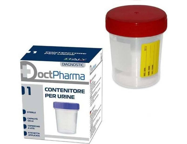 10x Contenitori per Urina con Tappo Ermetico a Vite 120ml Analisi Urine Sangue