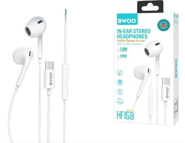 Auricolari Stereo per Cellulare HF159 Cuffie In-Ear USB Type-C Microfono Musica