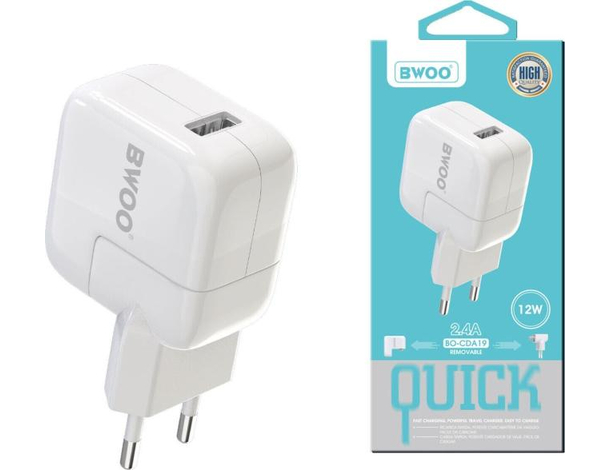 Caricabatteria da Parete Presa USB Caricatore da Muro 12W Fast Charge 2.4A