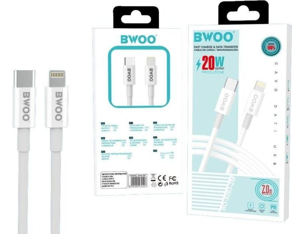 Cavo iPhone Carica Veloce Dati Attacco da Lightning 8 Pin a USB Type-C 20 watt