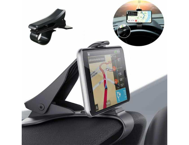 Supporto Porta Cellulare Auto Cruscotto Clip Universale GPS Guida in Sicurezza