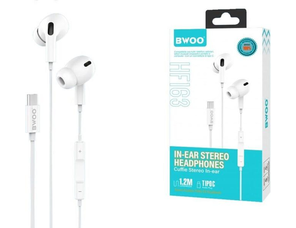 Auricolari Stereo HF163 per Cellulare In-Ear USB 2.0 Type-C Microfono Musica