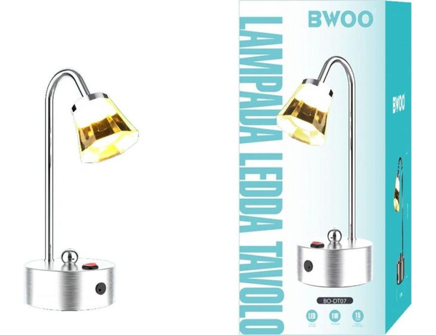 Lampada a Led Abat-Jour in Metallo Senza Fili Ricaricabile Atmosfera 1w Casa