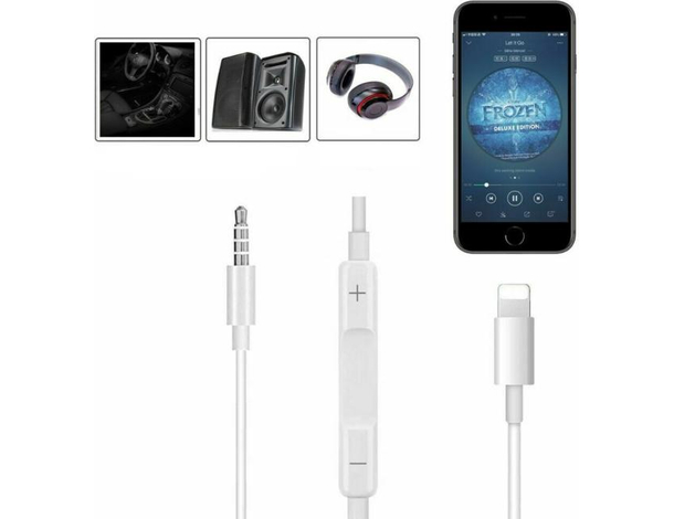 Cavo AUX Compatibile Iphone Device Casa Auto Attacco Lightning 8 Pin Jack 3,5