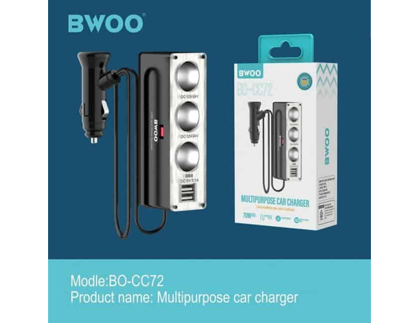 Caricatore Triplo Splitter Da Auto Cellulare Presa Accendisigari 12V/24V 70...