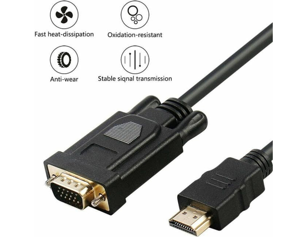 Cavo HDMI a VGA 3 Metri Placcato Oro Connessione...