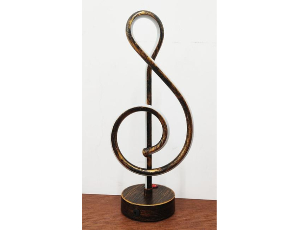 Lampada Chiave di Violino Luce Calda Led Nota Musicale Metallo Ricaricabile...