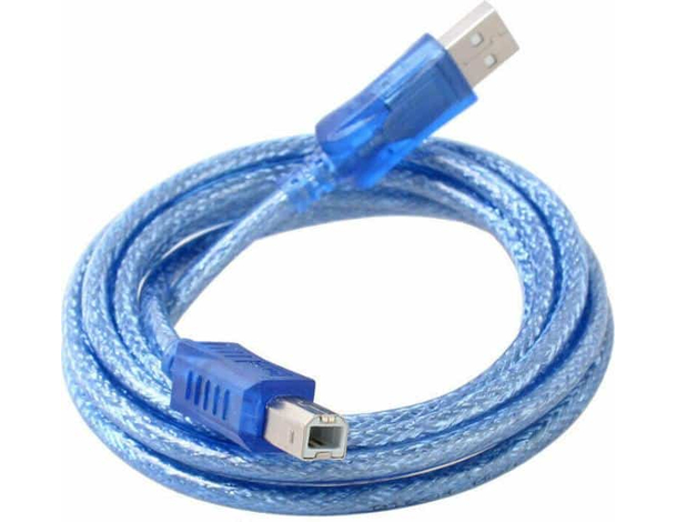 Cavo Stampante 1.5 Metri USB 2.0 Blu Alta Schermatura PC Notebook MAC Type-B...