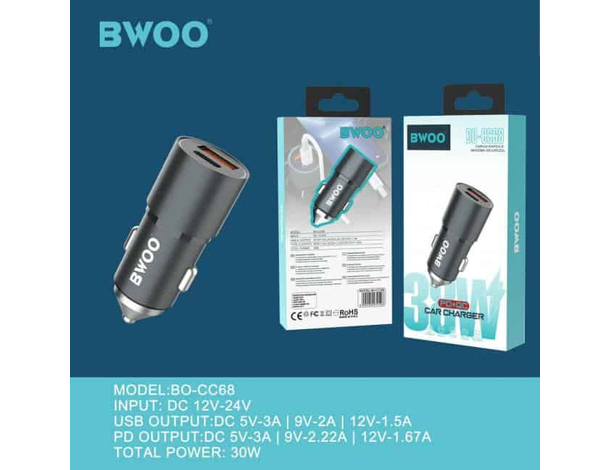 Caricatore Presa Accendisigari Doppia USB Type-C Auto Camion Carica 12-24V...