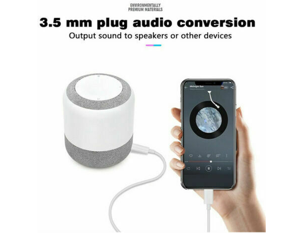 Cavo AUX Compatibile Iphone Device Casa Auto Attacco Lightning 8 Pin Jack 3,5...